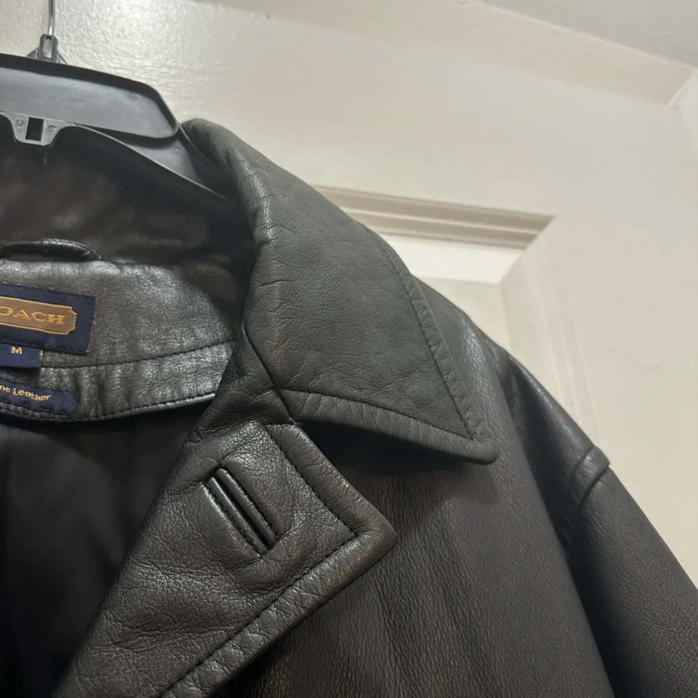 Coach 1941 Men Black Harrison Leather Jacket Size Medium - Picture 7 of 10